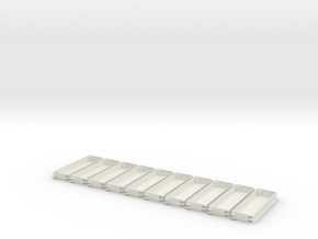 N gauge Platforms X10 textured and seamless joints in White Natural Versatile Plastic