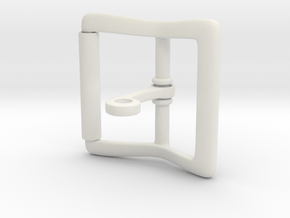 Locking Tongue Roller Buckle (4cm) in White Natural Versatile Plastic