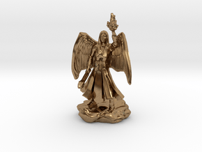 Female Aasimar Cleric With Mace in Natural Brass