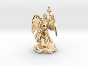Female Aasimar Cleric With Mace in 14K Yellow Gold