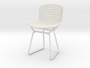 Knoll Bertoia Side Chair Frame 1:12  Scale in White Natural Versatile Plastic
