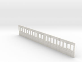 GWR Carriage side Diagram D2 40ft in 4mm scale in White Natural Versatile Plastic