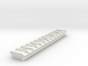 12 Slots Picatinny Rail (Pre-Drilled) in White Natural Versatile Plastic