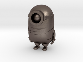 One eyed minion from "Despicable Me" in Polished Bronzed Silver Steel