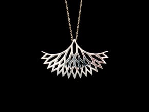 Geometric tree branches pendant in Polished Silver