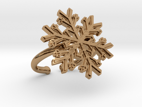 Snowflake Ring 1 d=16.5mm Adjustable h21d165a in Polished Brass