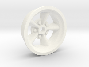 1:25 Front American Five Spoke Wheel in White Processed Versatile Plastic