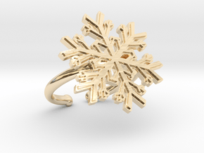 Snowflake Ring 1 d=16.5mm Adjustable h21d165a in 14k Gold Plated Brass