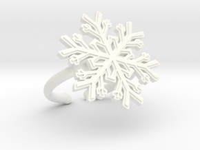 Snowflake Ring 1 d=16.5mm Adjustable h21d165a in White Processed Versatile Plastic