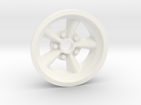 1:8 Front American Five Spoke Wheel in White Processed Versatile Plastic