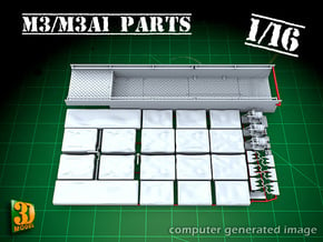 M3/M3A1 halftrack parts (1/16) in Smooth Fine Detail Plastic