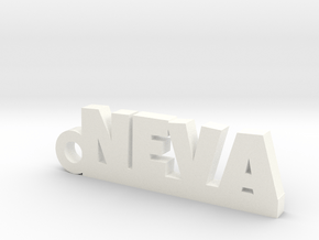 NEVA_keychain_Lucky in White Processed Versatile Plastic