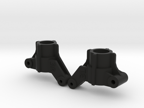 Top Force Rear Knuckles 3 degrees toe-in (TA02) in Black Natural Versatile Plastic