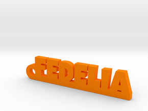 FEDELIA_keychain_Lucky in Orange Processed Versatile Plastic