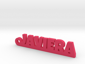 JAVIERA_keychain_Lucky in Fine Detail Polished Silver