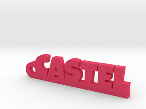 CASTEL_keychain_Lucky in Fine Detail Polished Silver