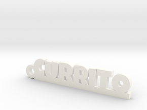 CURRITO_keychain_Lucky in Rhodium Plated Brass