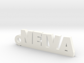 NEIVA_keychain_Lucky in White Processed Versatile Plastic