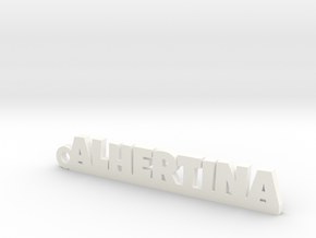 ALHERTINA_keychain_Lucky in White Processed Versatile Plastic