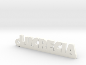 LUCRECIA_keychain_Lucky in White Processed Versatile Plastic