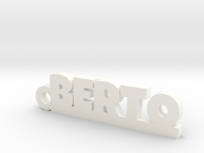 BERTO_keychain_Lucky in White Processed Versatile Plastic