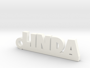 LINDA_keychain_Lucky in White Processed Versatile Plastic