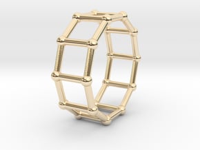 0344 Decagonal Prism V&E (a=1cm) #002 in 14K Yellow Gold