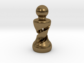 Chess Pawn Double Helix in Natural Bronze: Large