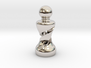 Chess Pawn Double Helix in Platinum: Large