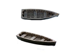 Wooden RowBoat N Scale in Tan Fine Detail Plastic