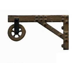 PULLEY or HOIST for Building Wall, HO Scale in Tan Fine Detail Plastic