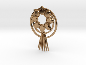 Sun goddess pendant(amaterasu) in Polished Brass