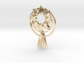 Sun goddess pendant(amaterasu) in 14k Gold Plated Brass