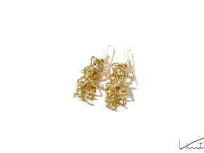 Cyclone earrings in Natural Brass