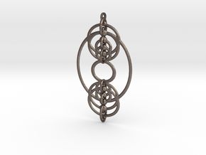 YyDS Pendant in Polished Bronzed Silver Steel