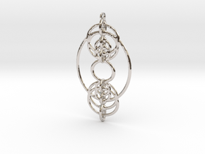 YyDS Pendant in Rhodium Plated Brass