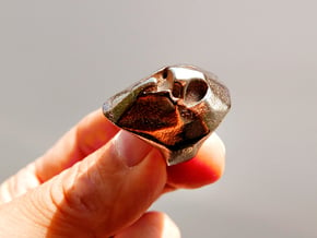 Zeruel Ring Size 7 in Polished Nickel Steel