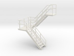 O Scale Stairs 76mm in White Natural Versatile Plastic