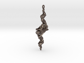 Tricorn Fractal Pendant in Polished Bronzed Silver Steel