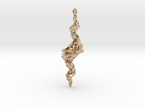 Tricorn Fractal Pendant in 14k Rose Gold Plated Brass