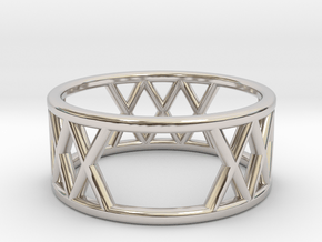 XXX Ring Size-5 in Rhodium Plated Brass