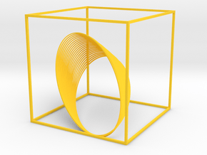 Cassini Grand Finale - cube in Yellow Processed Versatile Plastic