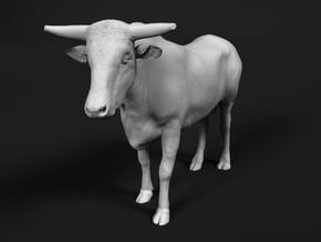 ABBI 1:32 Yearling Bull 2 in White Natural Versatile Plastic