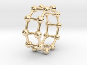 0345 Decagonal Prism V&E (a=1cm) #003 in 14K Yellow Gold