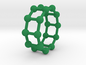 0345 Decagonal Prism V&E (a=1cm) #003 in Green Processed Versatile Plastic