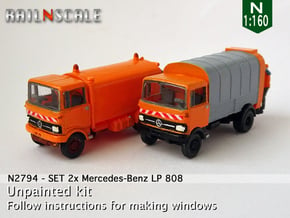 SET 2x Mercedes-Benz LP 808 (N 1:160) in Gray Fine Detail Plastic
