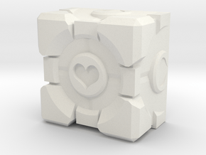 Companion Cube Cherry MX Keycap in White Natural Versatile Plastic