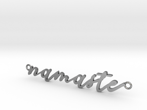 Namaste -- Calligraphy Pendant in Polished Silver