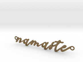 Namaste -- Calligraphy Pendant in Polished Bronze