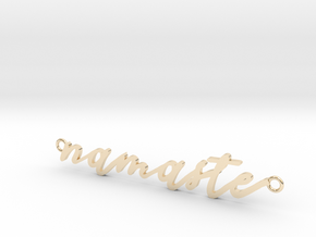 Namaste -- Calligraphy Pendant in 14k Gold Plated Brass
